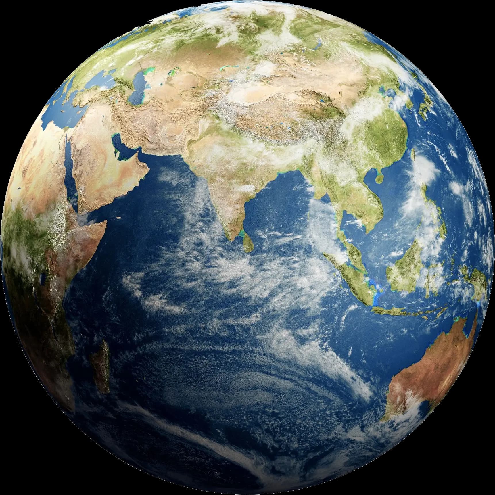 Earth from space showing the Utangan River region