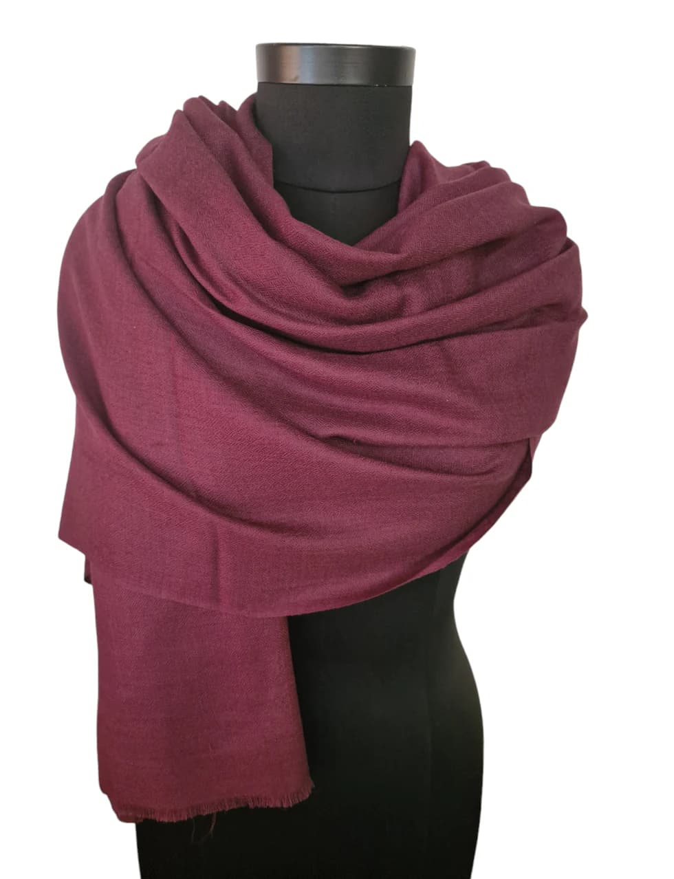 LARGE BOYSENBERRY COLORED CASHMERE SHAWL