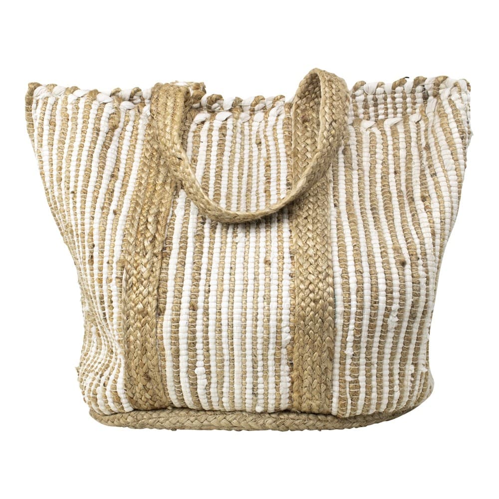 SOMEWHERE SUNNY WOVEN JUTE AND COTTON TOTE