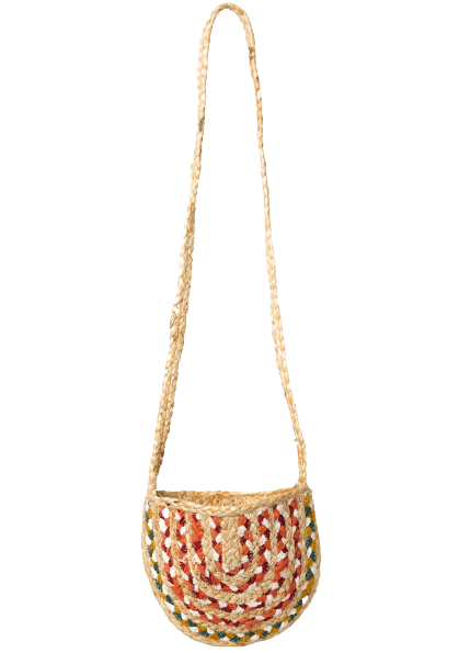 COTTON AND JUTE BRAIDED CROSBODY BAG