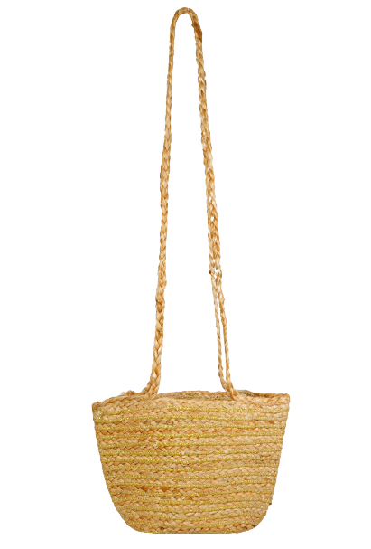 GOLDEN AND NATURAL JUTE BRAIDED  CROSSBODY BAG