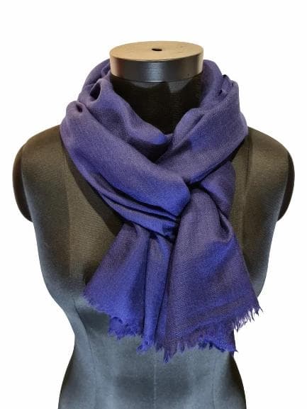 BLUE WITH PURPLE CASHMERE MERINO SCARF
