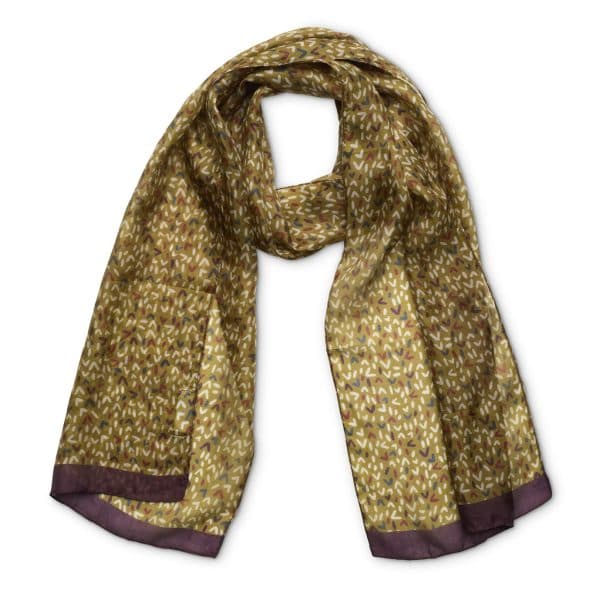 CONFETTI OLIVE PRINTED SILK SCARF