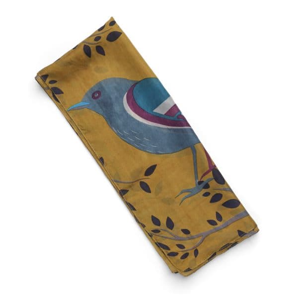JAY MUSTARD PRINTED SILK SCARF