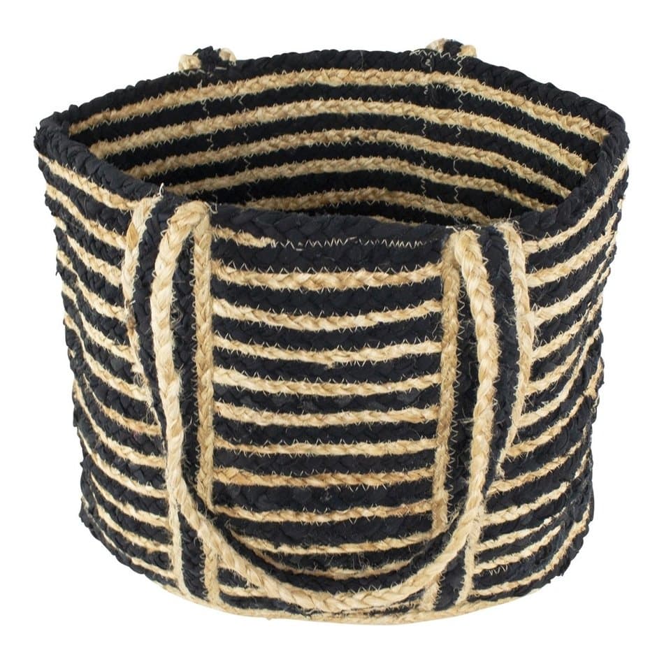 BLACK STRIPE JUTE BAG