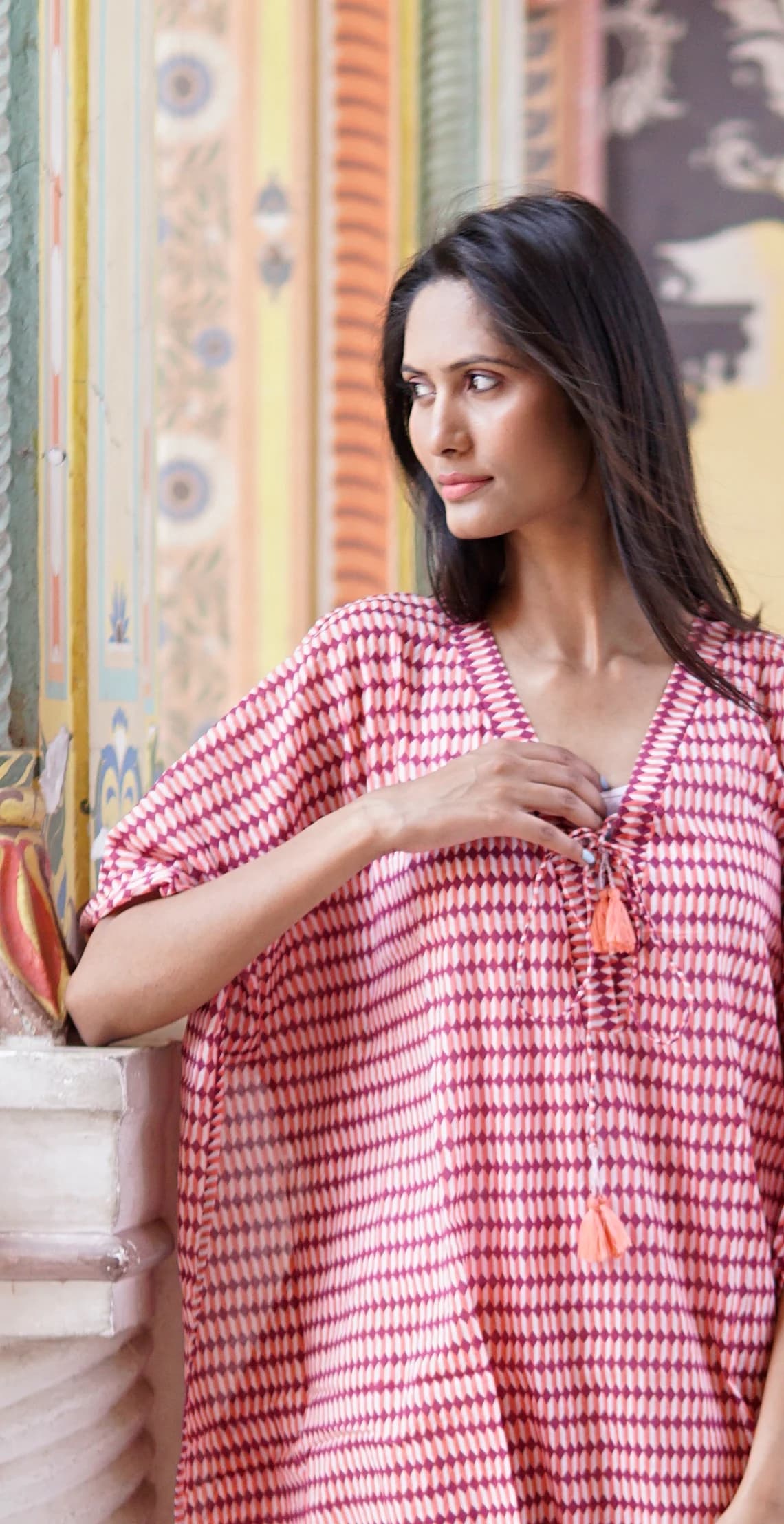 FABULOUS PINK COTTON KAFTAN