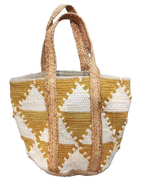 Mustard Triangle Cotton Beach Bag