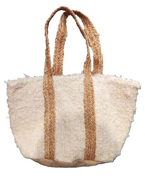 Peach Fur Cotton Beach Bag