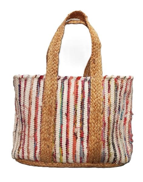 White Multi Chindi Beach Bag