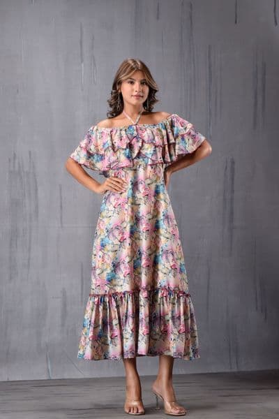 Off Shoulder Ruffle Dress
