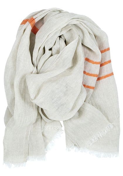 LINEN SCARF WITH FRESH STRIPES 2 SIZES AND SEVERAL COLORS