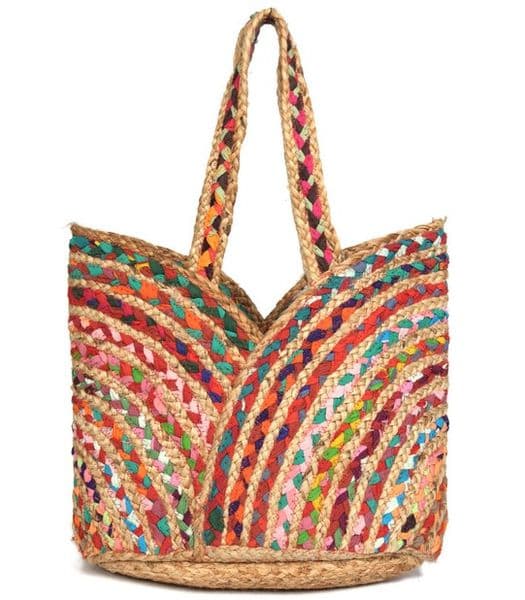 Trendy Cotton Jute Beach Bag