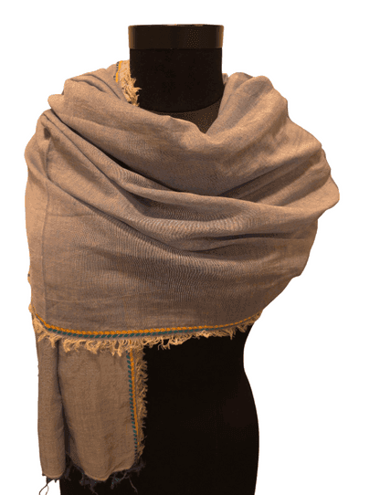 Gold blue mix texture cotton scarf
