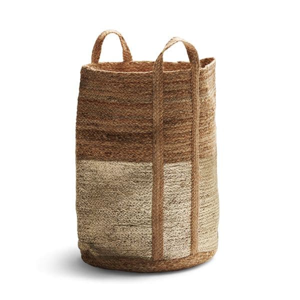 Gold and Natural Rope Jute Basket