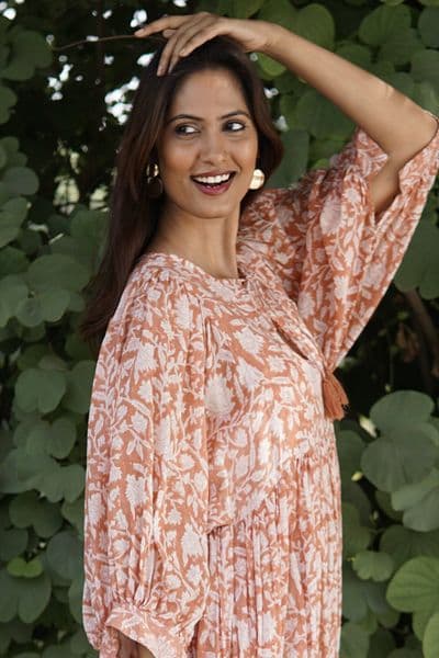 Floaty, floral summer maxi dress, cotton beach dress