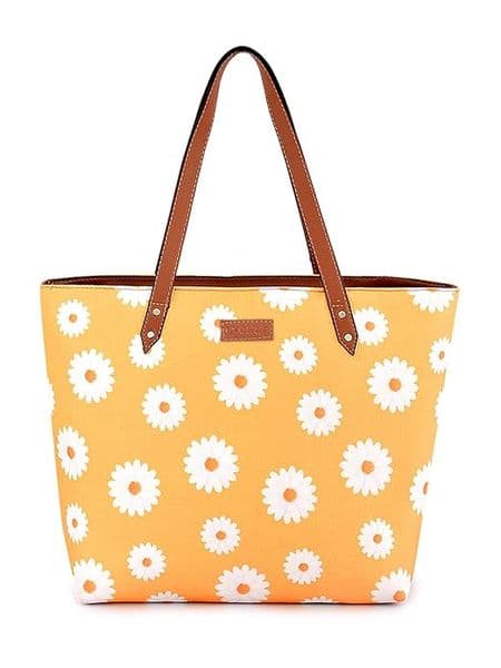 Sunflower Print Canvas Tote Bag