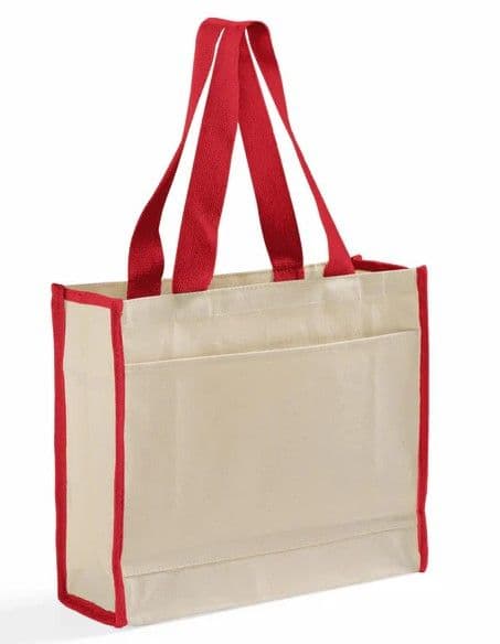 Trim colored Cotton Shopping bag 