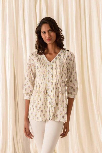 FLORAL PRINT IVORY TOP