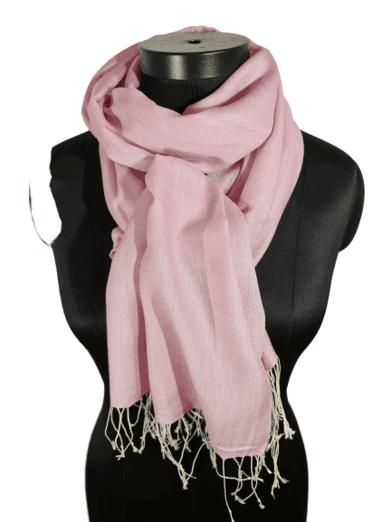 Cashmere - silk scarf in light pink and white