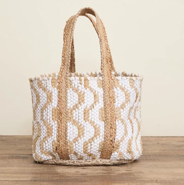 Handcrafted with a blend of cotton, jute, and leather