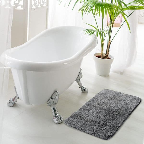Anti-Skid Microfiber Bathmat, Charcoal