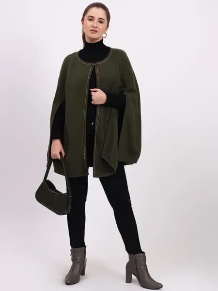 Olive Monarch Poncho