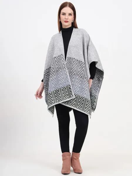 Silver Mist Chevron Cape