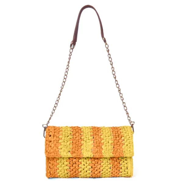 Ash Raffia Carry Clutch Golden Mango
