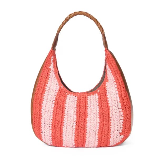 Willow Raffia Stripe Hobo Bag