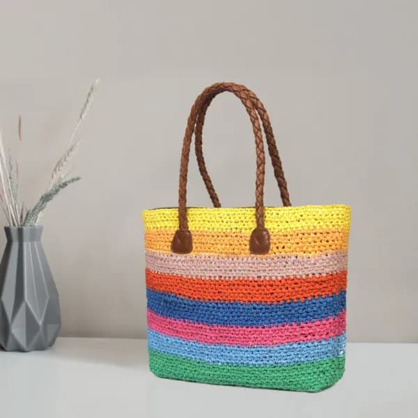 Raffia Chic Crochet Tote: Stylish and Functional Tote bag