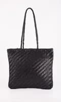 Rhia Slim Woven Leather Tote