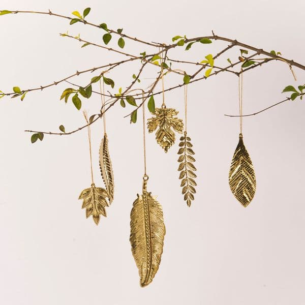 Eternal Leaves Brass Ornaments Set