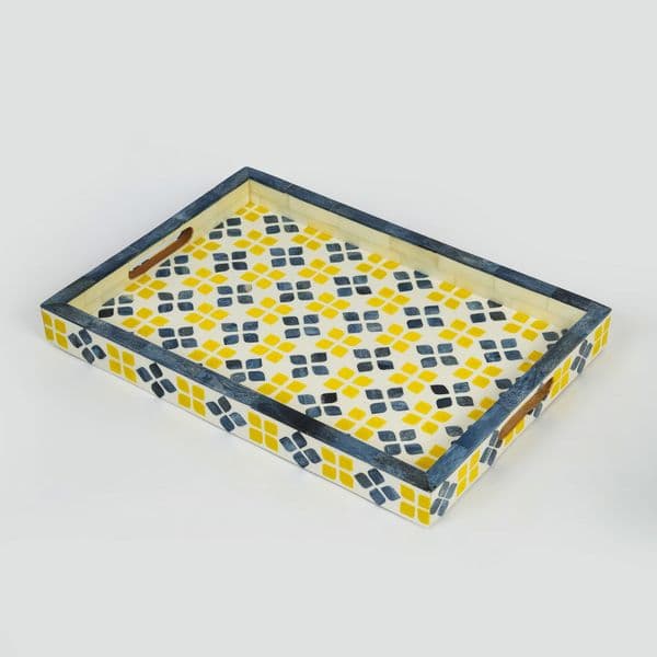 Marigold Mosaic Bone Inlay Tray