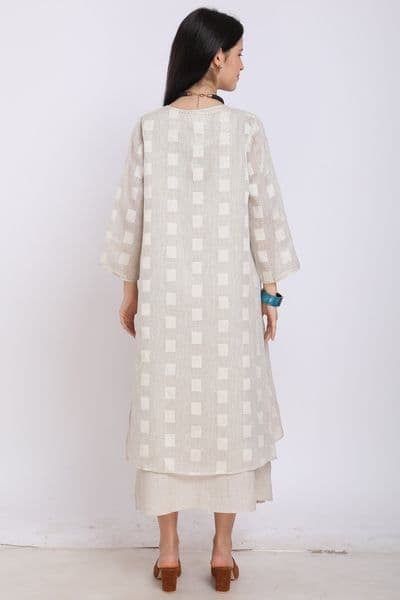 Beige Checkered Cape