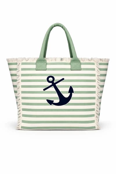 Harbor Stripe Canvas Tote