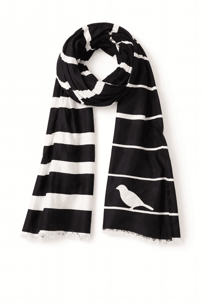 Noir Bird Stripe Pareo