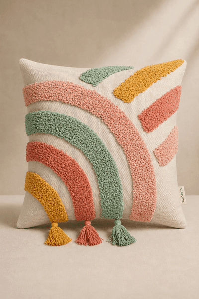 Pastel Arc Tufted Cushion