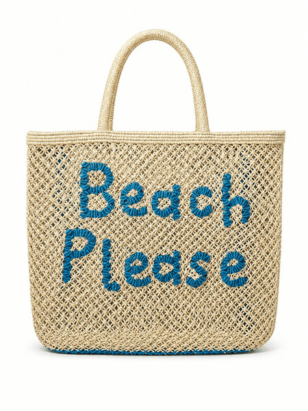 Beach Please Handwoven Jute Tote