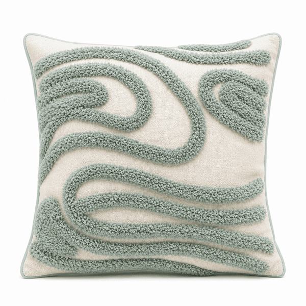 Sage Flow Textured Cushion Cover