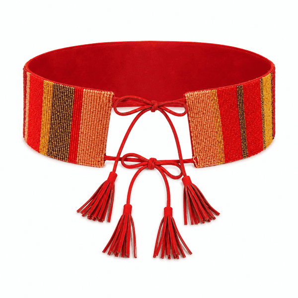 Sunset Tassel Beaded Belt