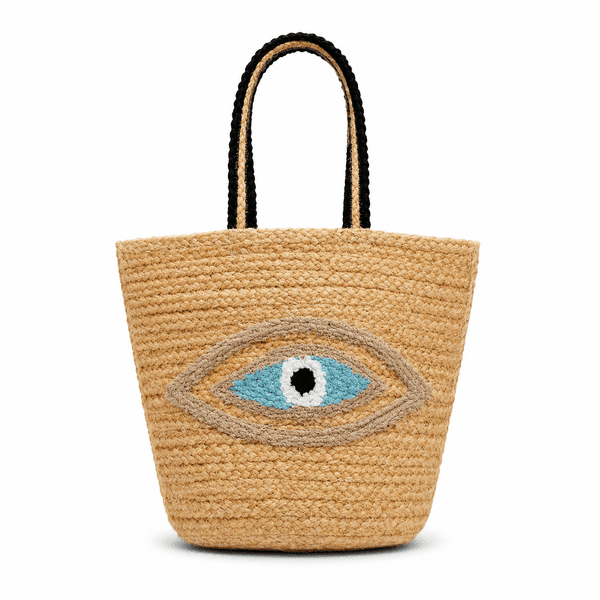 Evil Eye Jute Tote
