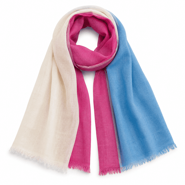 Riviera Bloom Linen Scarf