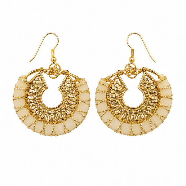 Ivory Halo Bohemian Earrings