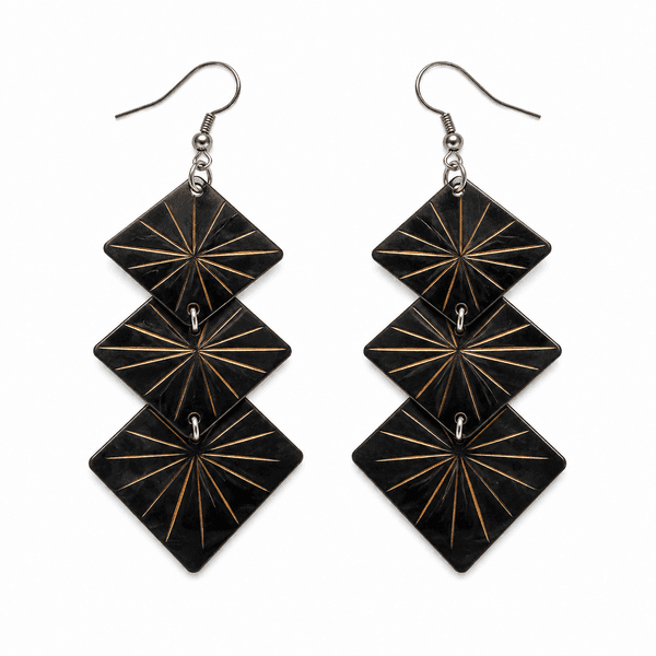 Midnight Geometry Statement Earrings