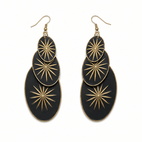 Celestial Noir Statement Earrings