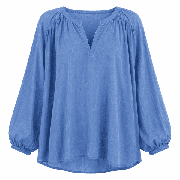 Denim Blue Breeze Cotton Voile Tunic