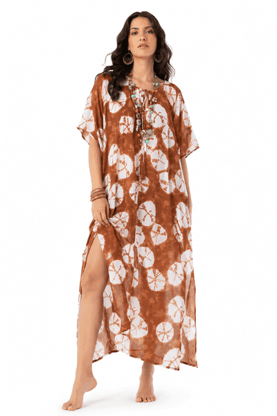 Ochre Tie-Dye Kaftan