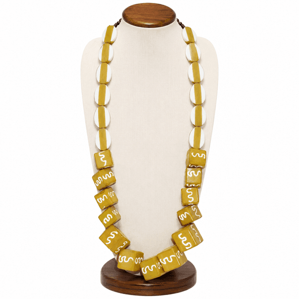 Mustard Mosaic Statement Necklace