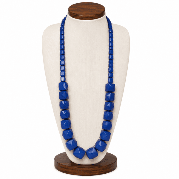 Cobalt Geometry Statement Necklace