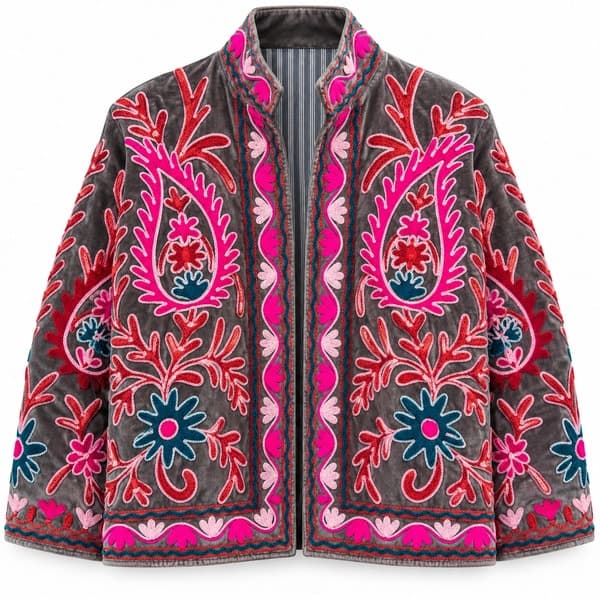 Celestia Bloom Suzani Velvet Jacket